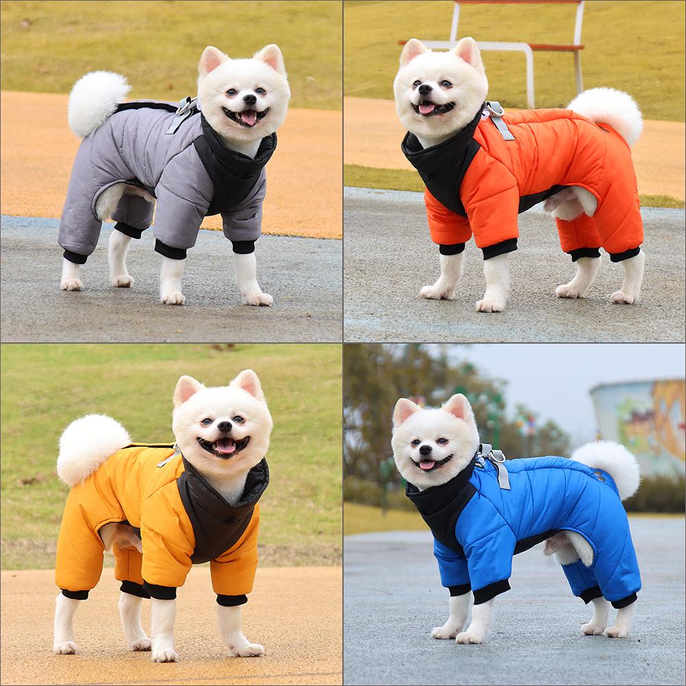 Winter Pet Dog Clothes Waterproof Dog Coat With D Ring Warm Pet Clothing for Medium Dogs Puppy Jacket Dog Coat Four Leg