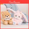 Brown Pink Bear Rabbit Scarf Bow Plush Doll Animal Festival Ornament Gift