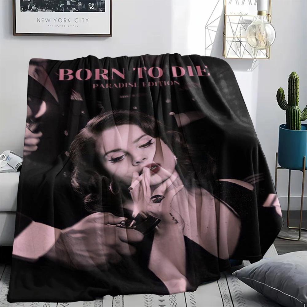 1PC Lana Del Rey Print Flannel Blanket, High quality Comfortable for All Seasons, Home Decor, Warmth and Comfort, Perfect for Christmas Gifts