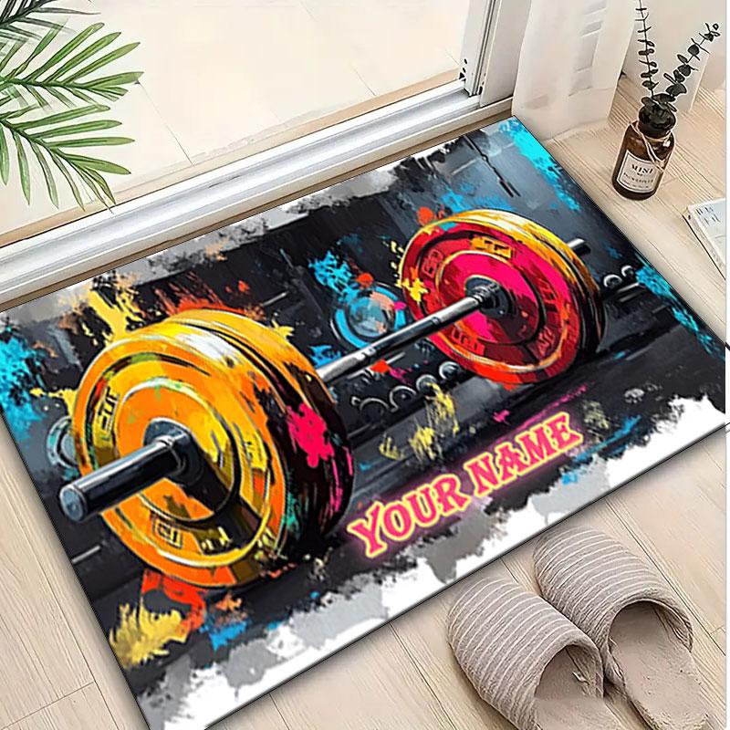 1PC Custom Name Artwork Theme Floor Mat Ideal for Living Room, Game Rooms, Office, Bedroom,Floor Mat Playful Design