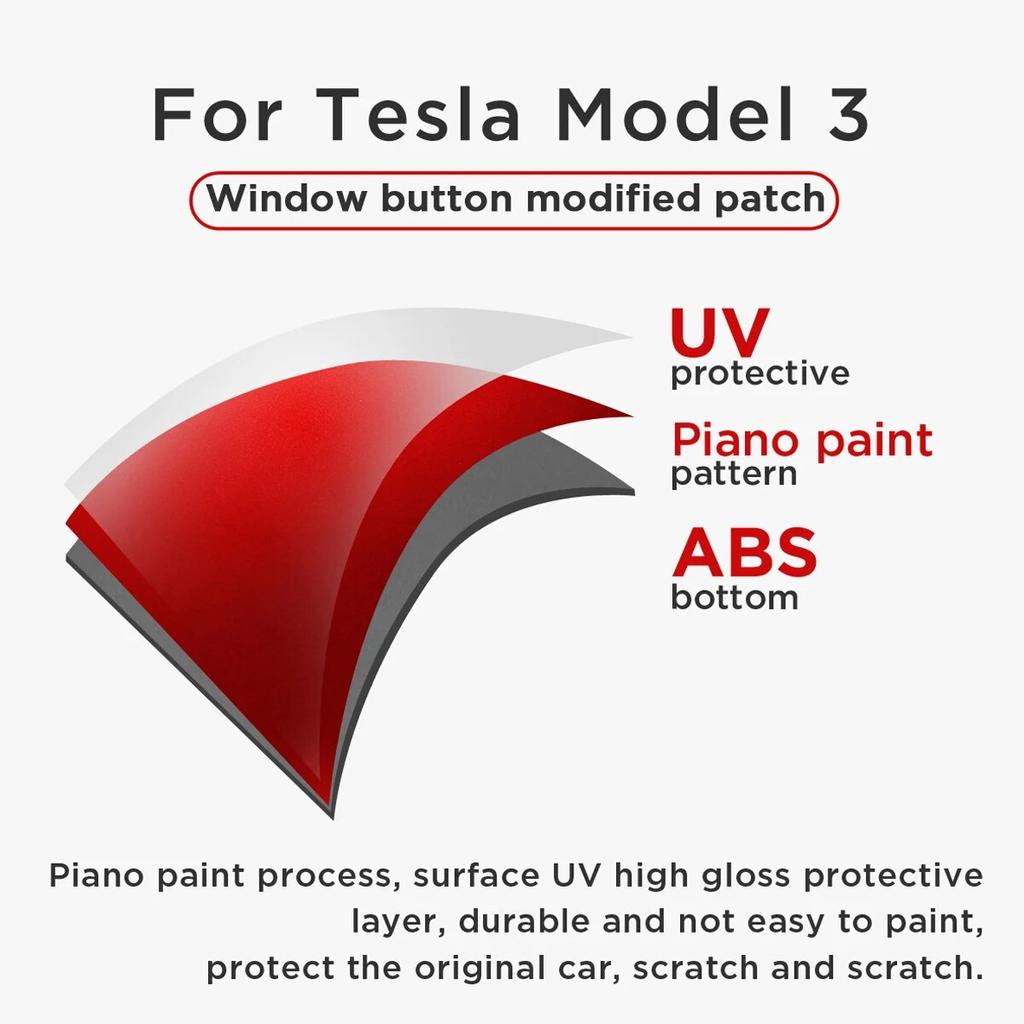 LUCKEASY For Tesla Model 3 Model Y 2017- Auto Interior Accessories Car Door Locks Window Lift Button Protection Patch