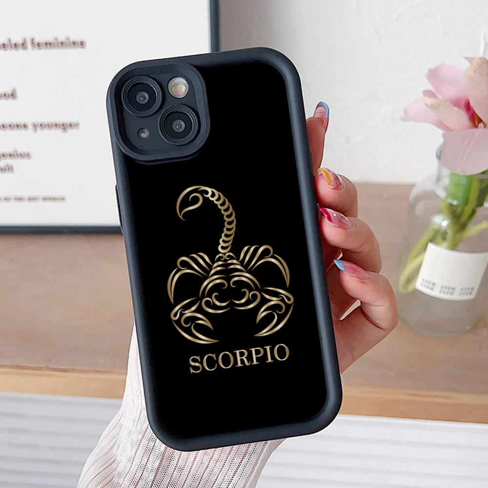 Золотой Скорпион Чехол для Мобильного Телефона для iPhone 17 16 15 14 13 12 11 Air Pro Max Plus Утолщенный ТПУ Цветной Чехол Роскошный Красивый Чехол