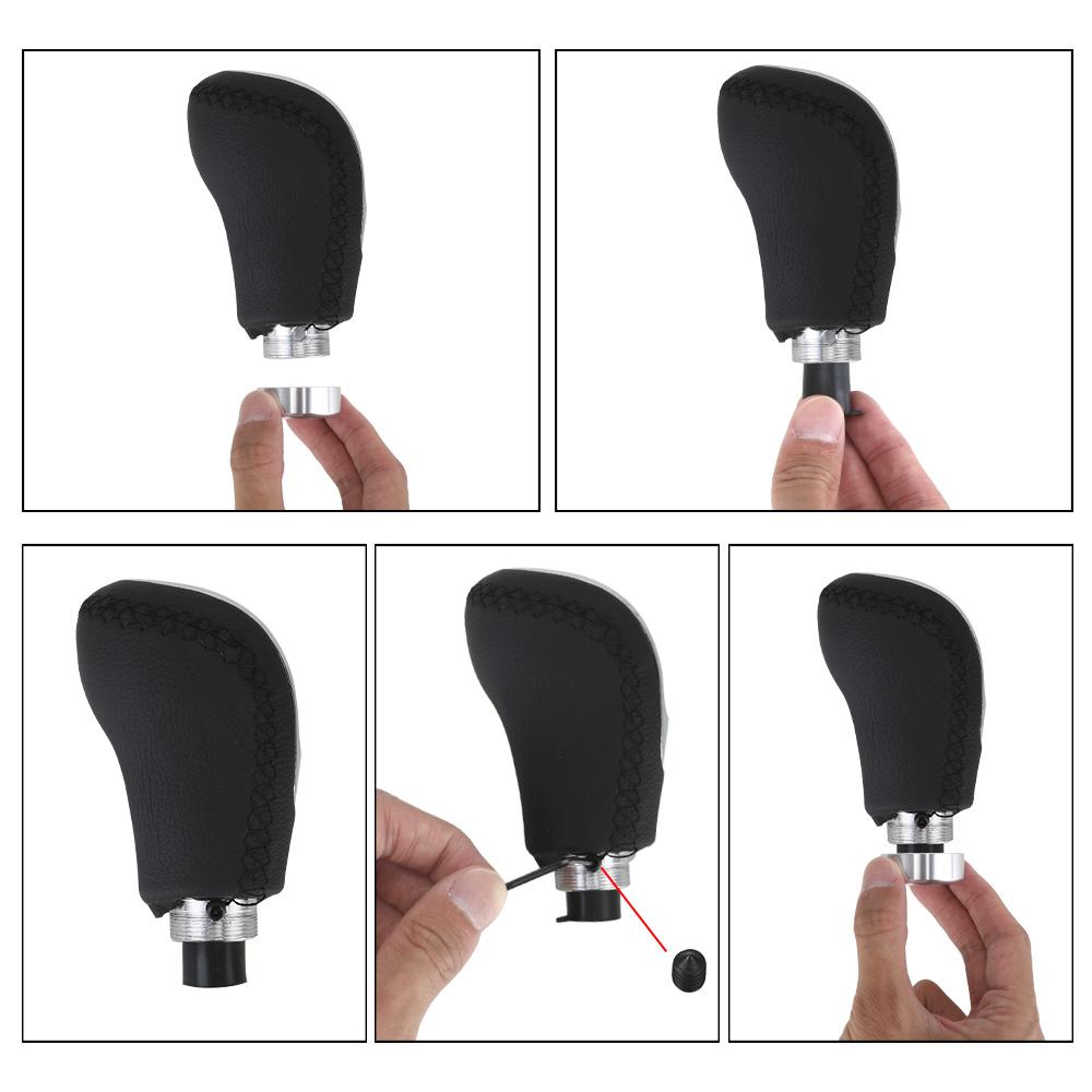 Gear Shift Knob Universal 5/6 Speed Shifter Lever Car PU Leather With Gear Knob Replaceable Cap Cover Manual Transmission