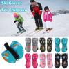 Old Print Cartoon Waterproof Non-slip Thick Warm Children Ski Gloves Windproof Long-sleeved Mittens
