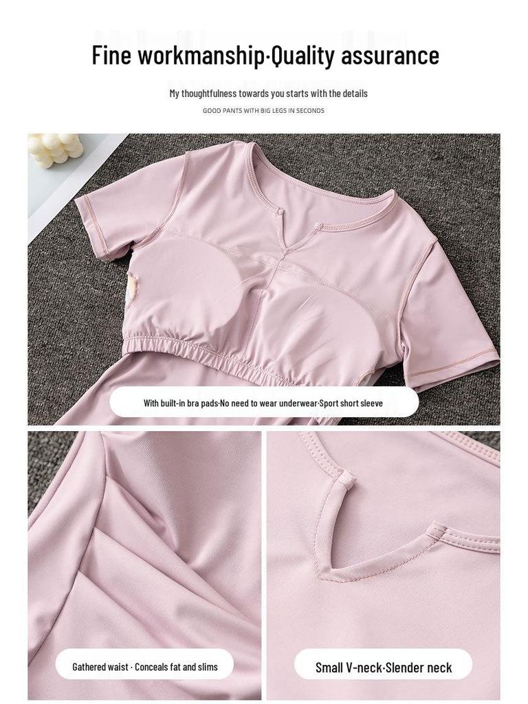 Женский комплект для йоги и пилатеса с высокой талией 2025: Брюки клеш и тренировочный топ