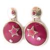 [G0387] - Designer Earrings 'Nacre En Folie' Pink Purple