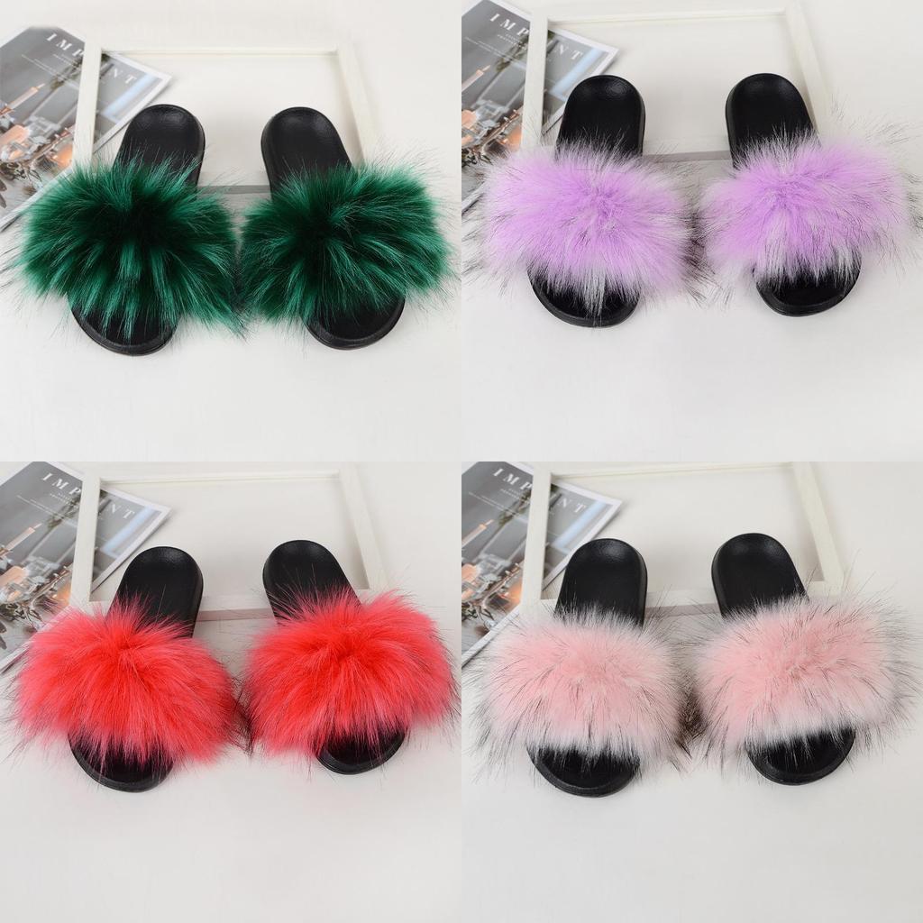 Handmade Soft Fluffy Sandals With Patchwork Design For Everyday Comfort