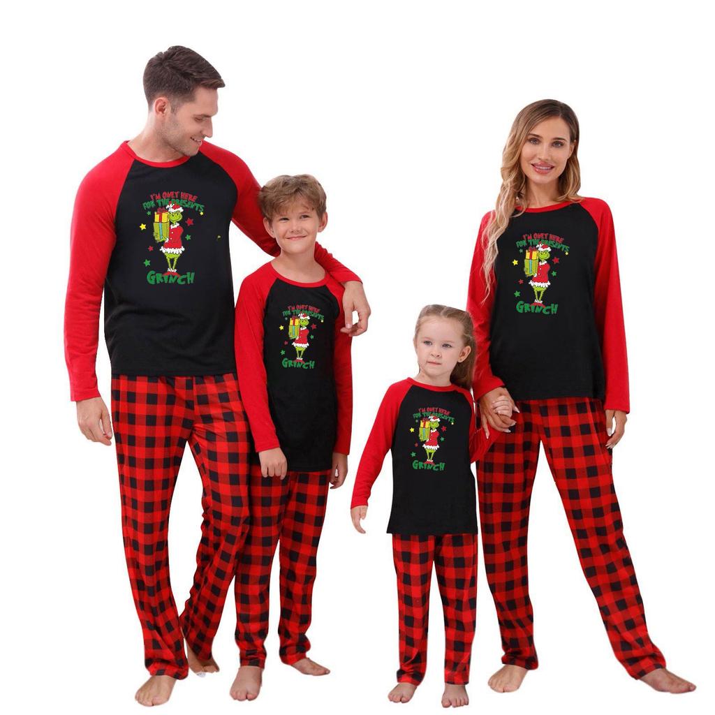 Prints Family Matching Long Sleeve Tops+Pants Set Family Matching Sets