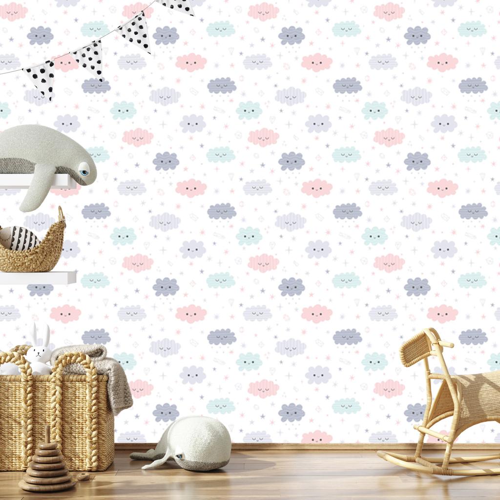Clouds with stars background wallpaper for living room and bedroom 50x1000