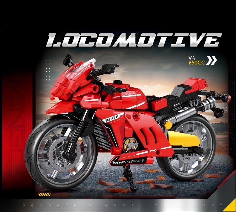 MOC Городская Техническая Мотоцикл Мото Авто Модель Строительные Блоки Гоночный Мотоцикл Транспортные Средства Кирпичи Игрушки для Детей Подростков DIY Подарки