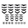60 PCs Halloween Bats Wall Decor Battery Powered Bats Decorations Wall Stickers for Halloween Party Bedroom Window Decorations