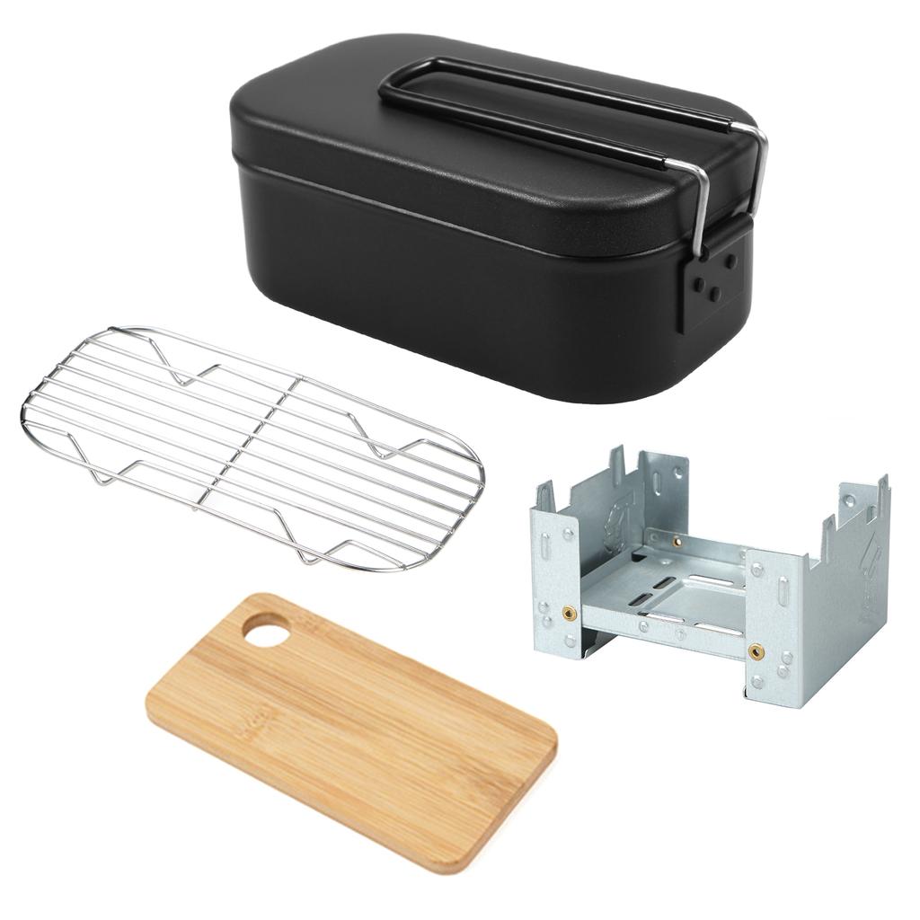 4 шт., набор кухонной посуды, 800 мл, коробка для обеда для кемпинга с алкогольной плитой, стойка для пропаривания, разделочная доска для