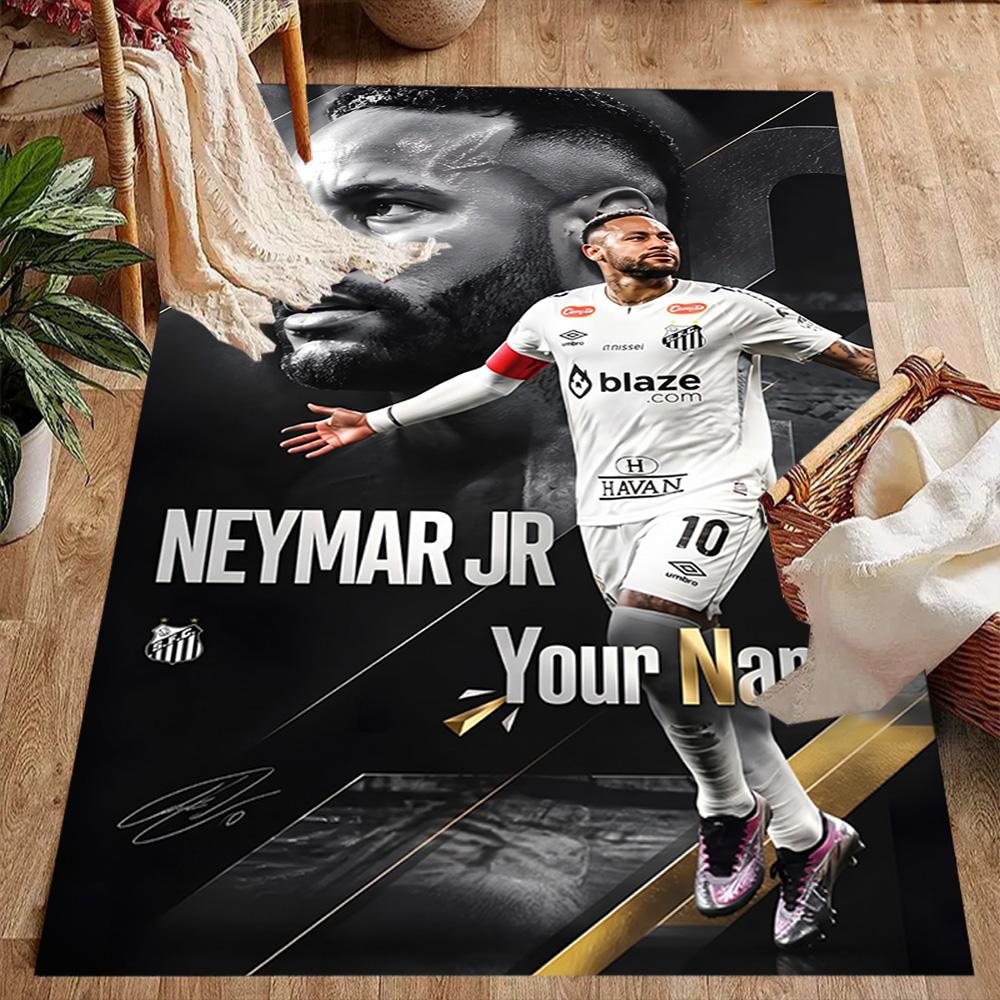 Neymar Jr Soccer Artwork Customize Your Name Area Rug Perfect for Outdoor Dining Room Balcony Decorate room Antislip Carpet Decorate Offices