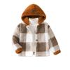 Children's Wear Children's New Girls' Autumn and Winter Plaid Plush Hooded Casual Coat
