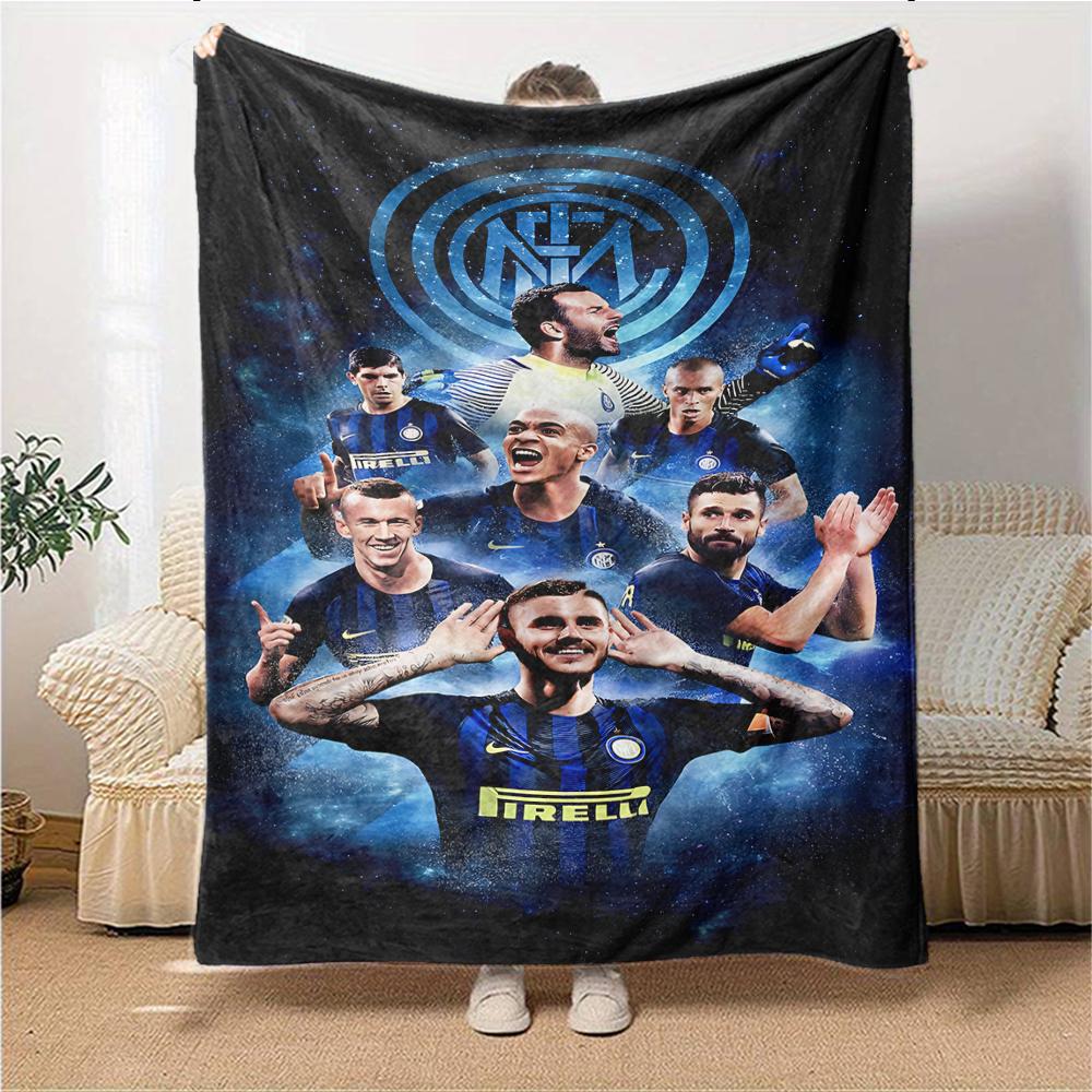 Inter Milan Fan Artwork Blankets Flannel Printed Breathable Warm Throw Blanket for Home Office Bedspreads 0708a100