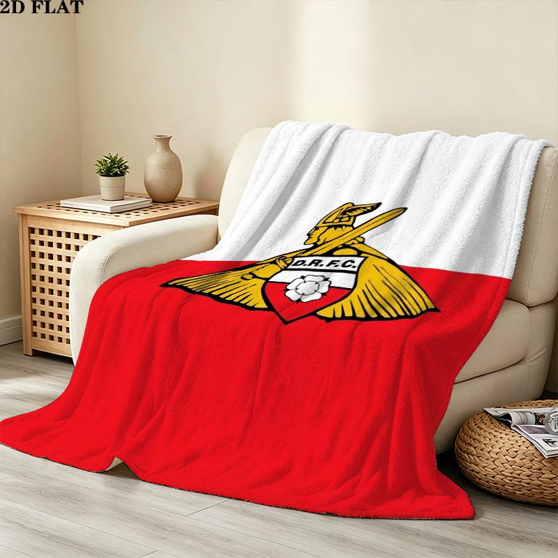 Doncaster Rovers FC Print Flannel Blanket, High quality Comfortable for All Seasons, Home Decor, Warmth and Comfort, Perfect for Christmas Gifts