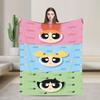 P-Power-puffs Comedy Cartoon Girl Knitted blankets Flannel  Super Warm Throw blanket for Bedroom Sofa Bedroom Quilt