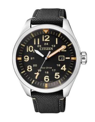 Черные аналоговые повседневные солнечные часы Citizen Eco-Drive AW5000-24E для мужчин с доставкой за границу