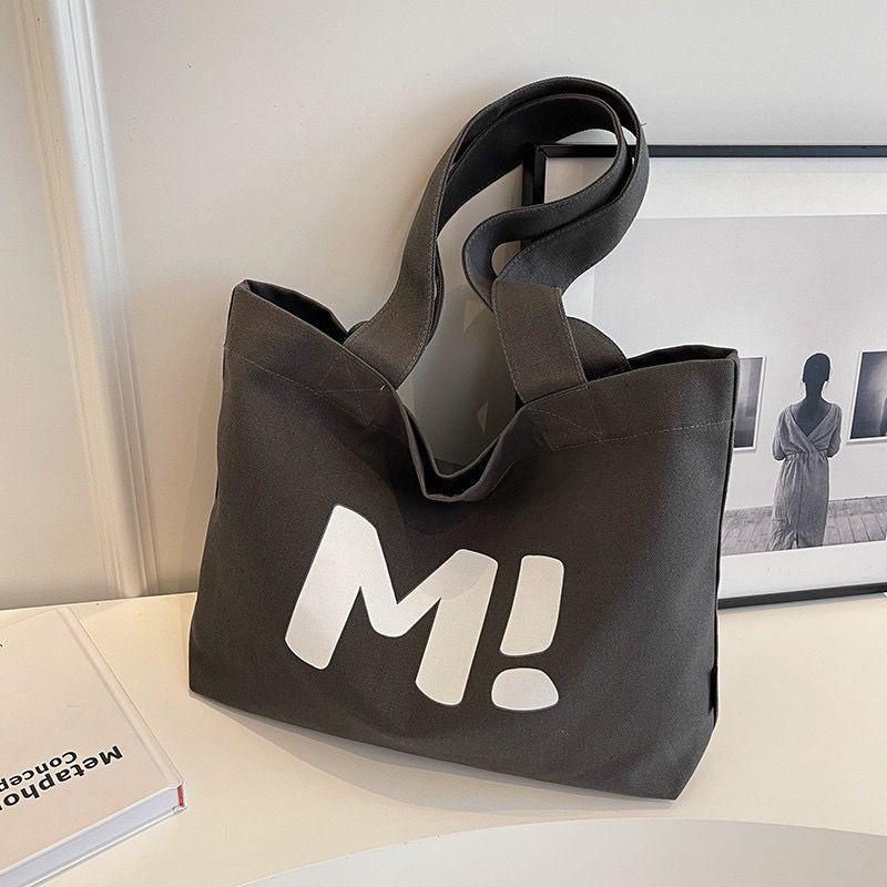 Versatile Printed Canvas Tote Bag - Large Capacity Underarm Shoulder Bag