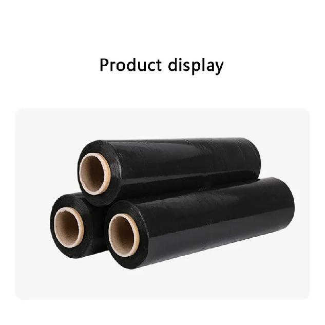 PE Black Stretch Film Industrial Packaging Cling Film Packaging Stretch Film New Material Strong Tensile Protection Privacy