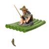 Bamboo Raft Floating Feeding Platform Handmade Fishing Ornament for Aquascape Miniature Landscape DIY Projects