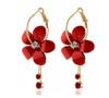 Korean Acrylic Zircon Tassel & Sunflower Stud Earrings Set