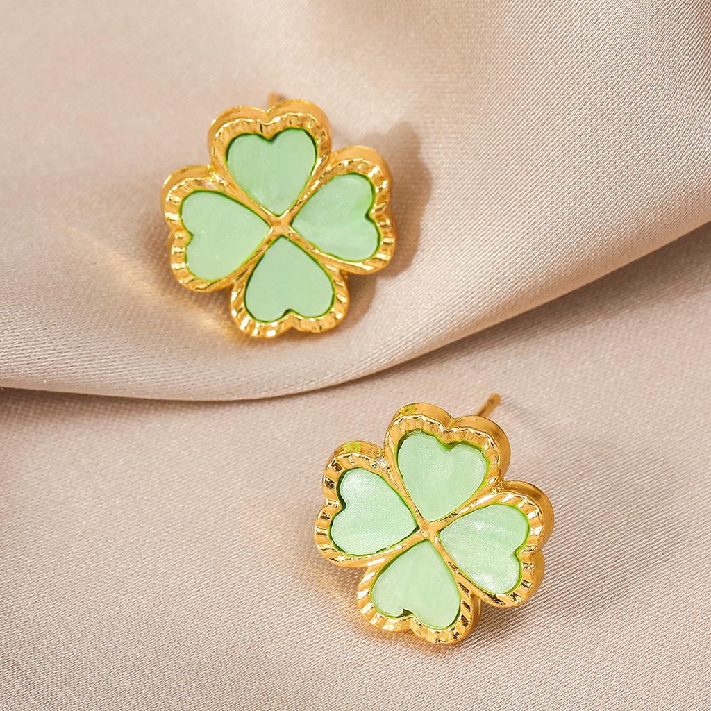 Four-Leaf Clover Women's Earrings Celebrity Temperament Simple Earrings Light Luxury Senior Sense Of Personality Versatile Earrings