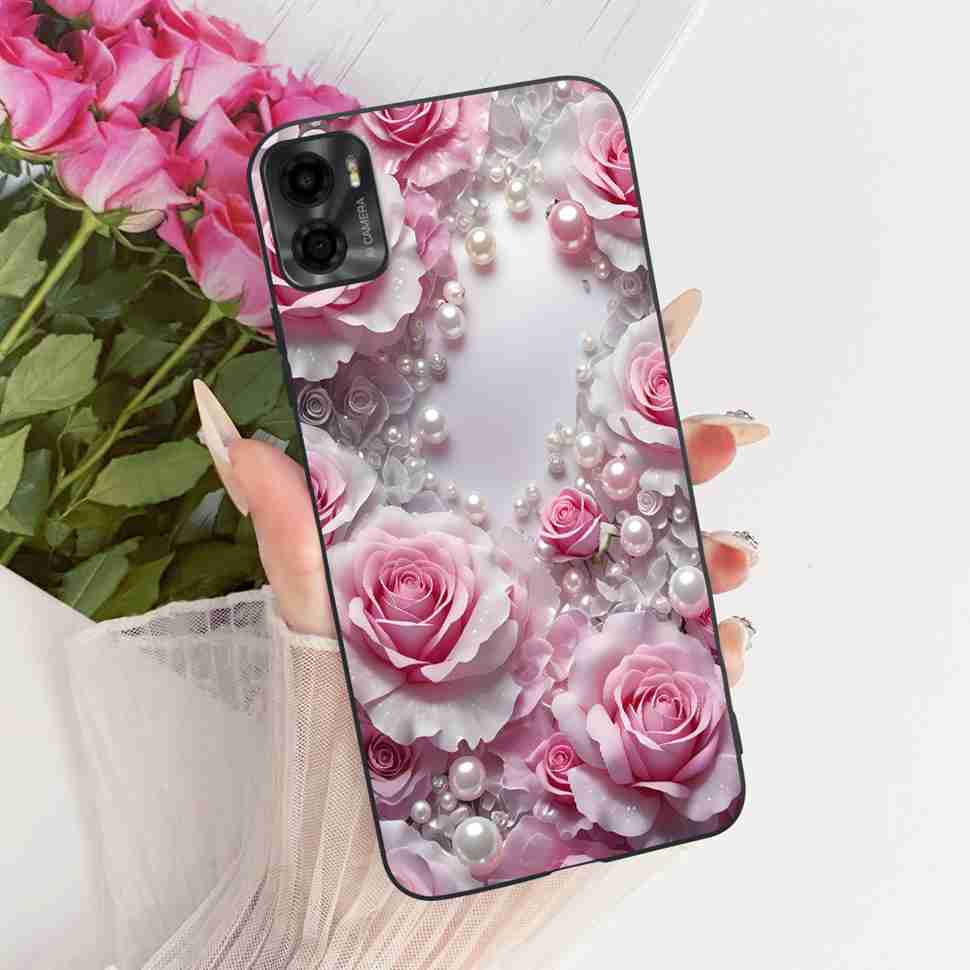 For Motorola Moto E22s 4G 6.5" Case Colorful Flower Cartoon Dragon Silicone TPU Black Cover For MOTO E22s E 22S 4G Phone Shell