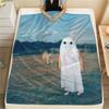 1PC Phoebe Bridgers Print Flannel Blanket, High Quality Comfortable for All Seasons, Home Decor, Warmth and Comfort, Perfect for Christmas Gifts