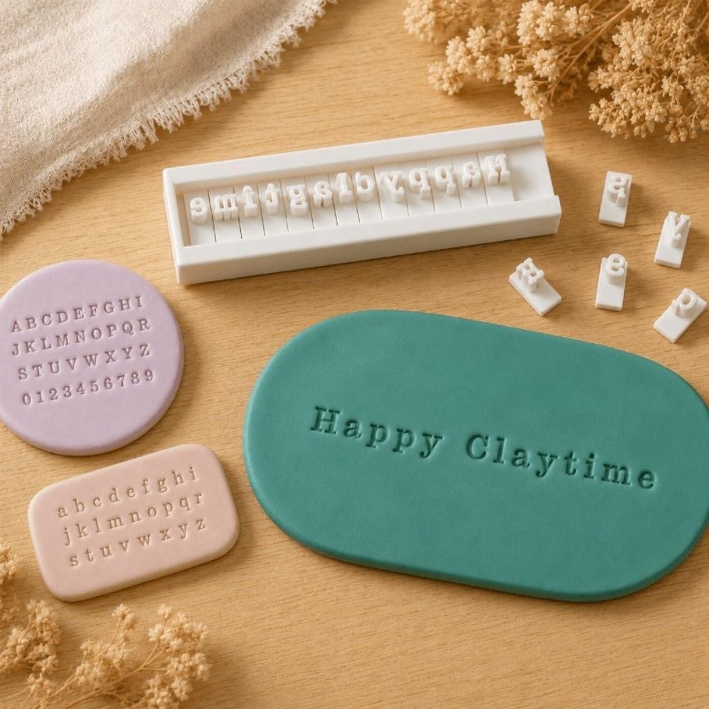 with 26 Letter Clay Letter Number Stamp Set with 10 Number Pottery DIY Stamp Kit Craft Class