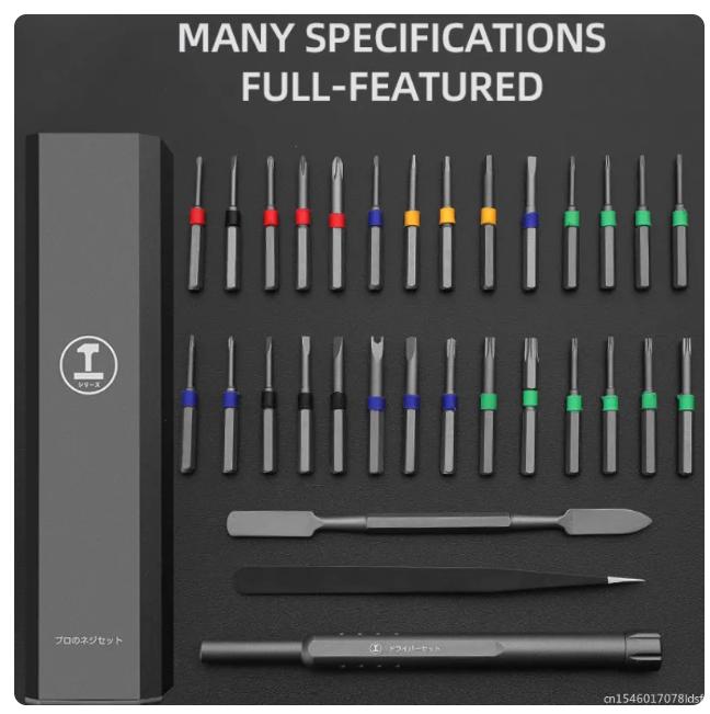 Набор отверток xiaomi mijia, 2024, 44 прецизионных магнитных биты, набор съемных отверток, мини-ручные инструменты для ремонта смартфонов на ПК