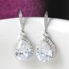 Elegant European and American Full Diamond Water Drop Zircon Earrings for Women - Perfect Bridal Banquet Accessories