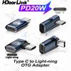 HdooLink USB C To Lightning PD20W Конвертер быстрой зарядки Тип C Женский адаптер Lightning Male для iPhone iPad IOS Разъем USB C