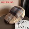 Fashion Autumn Retro Checkered Pattern Women Casual Beret For Outdoor Use