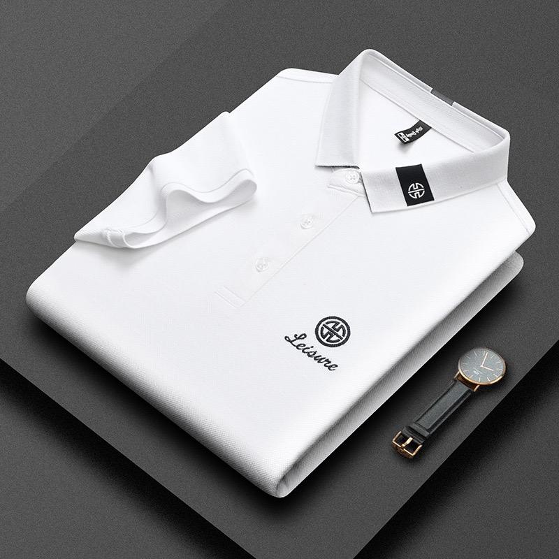 Trend Hub New High-end Men's Short Sleeved T-shirt Embroidered Lapel Polo Shirt Plus Size Paul Thin Top for Men
