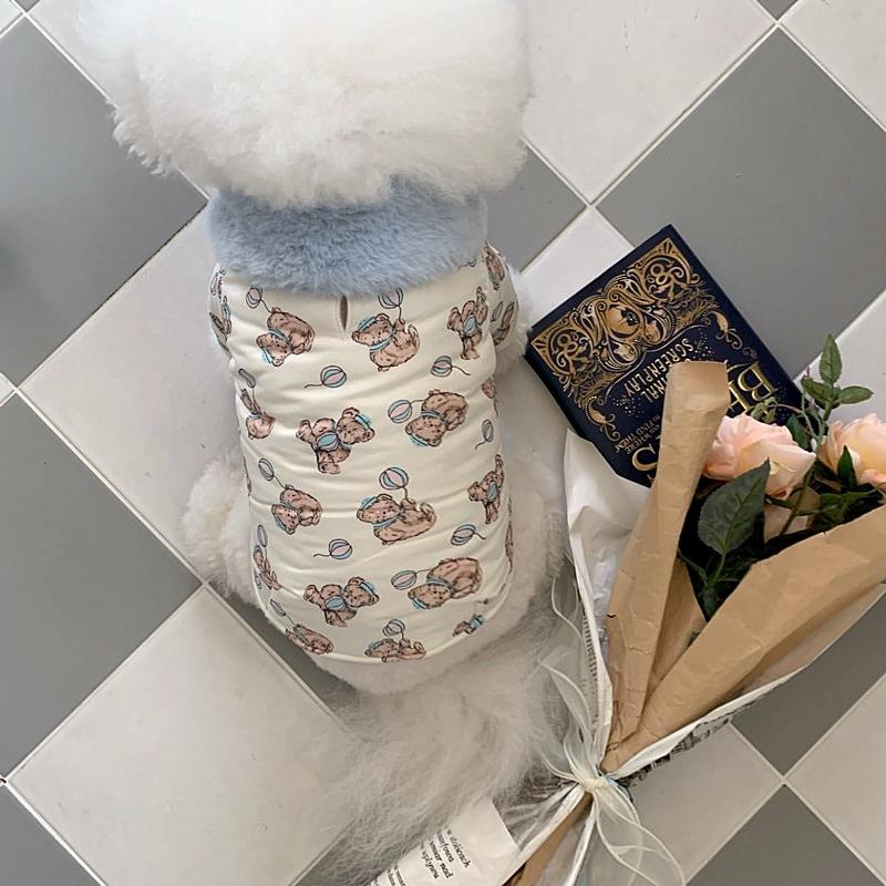 Autumn And Winter Thickened Pet Cotton Coats Can Be Used As Traction Dog Clothes In Winter To Keep Warm Teddy Bichon Pomeranian Poodle Small Dogs