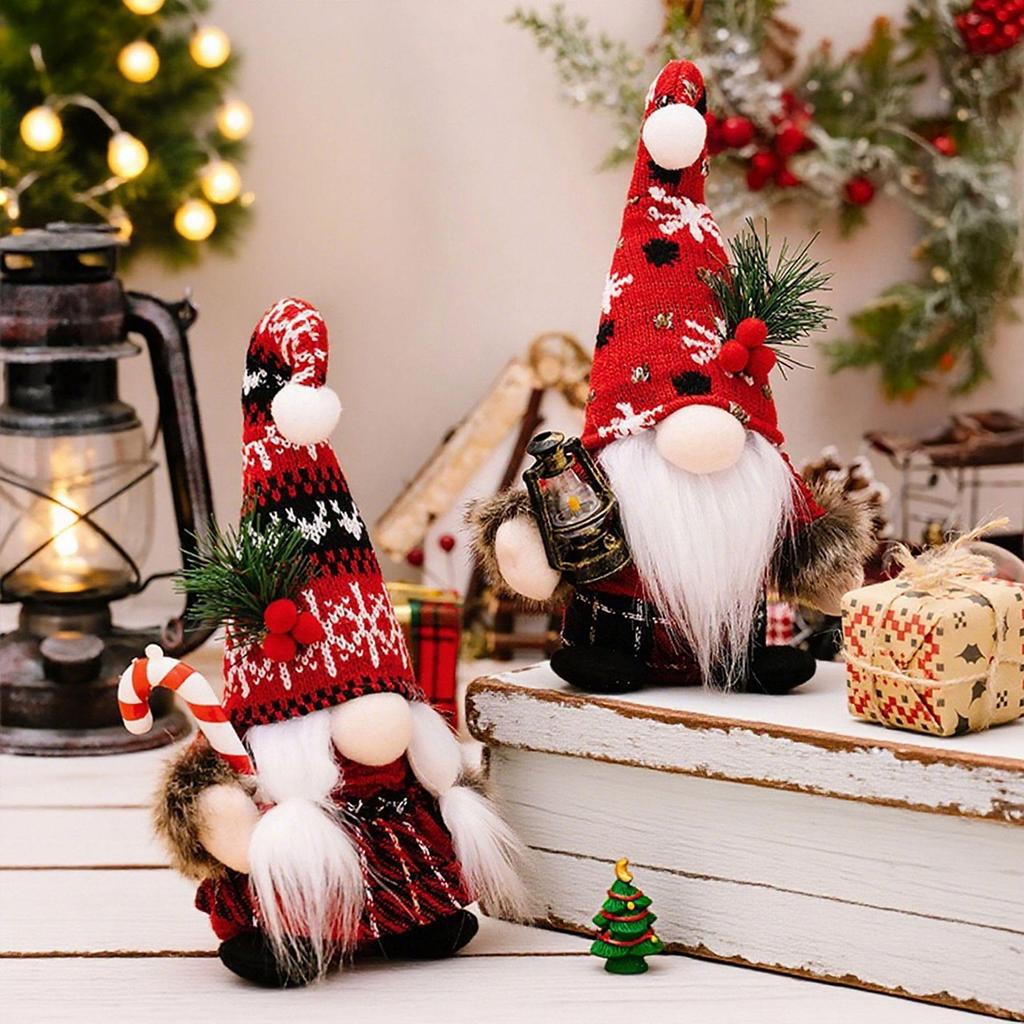 Mingguan Christmas Faceless Doll Gnome Beanie Ornament