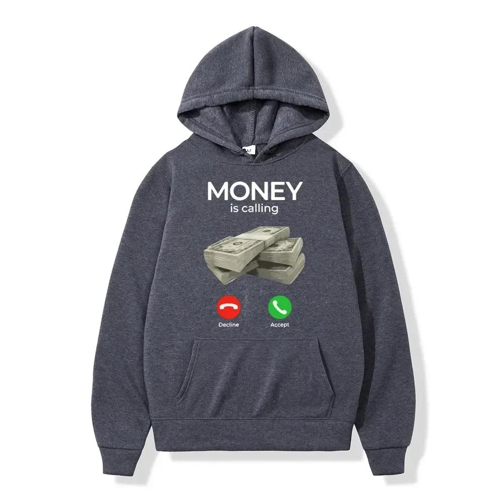2025 Autumn/Winter Men's Hoodies Money is Summoning Printed Hoodies Women's Sportswear Fashion Street Wear Warm Hoodies