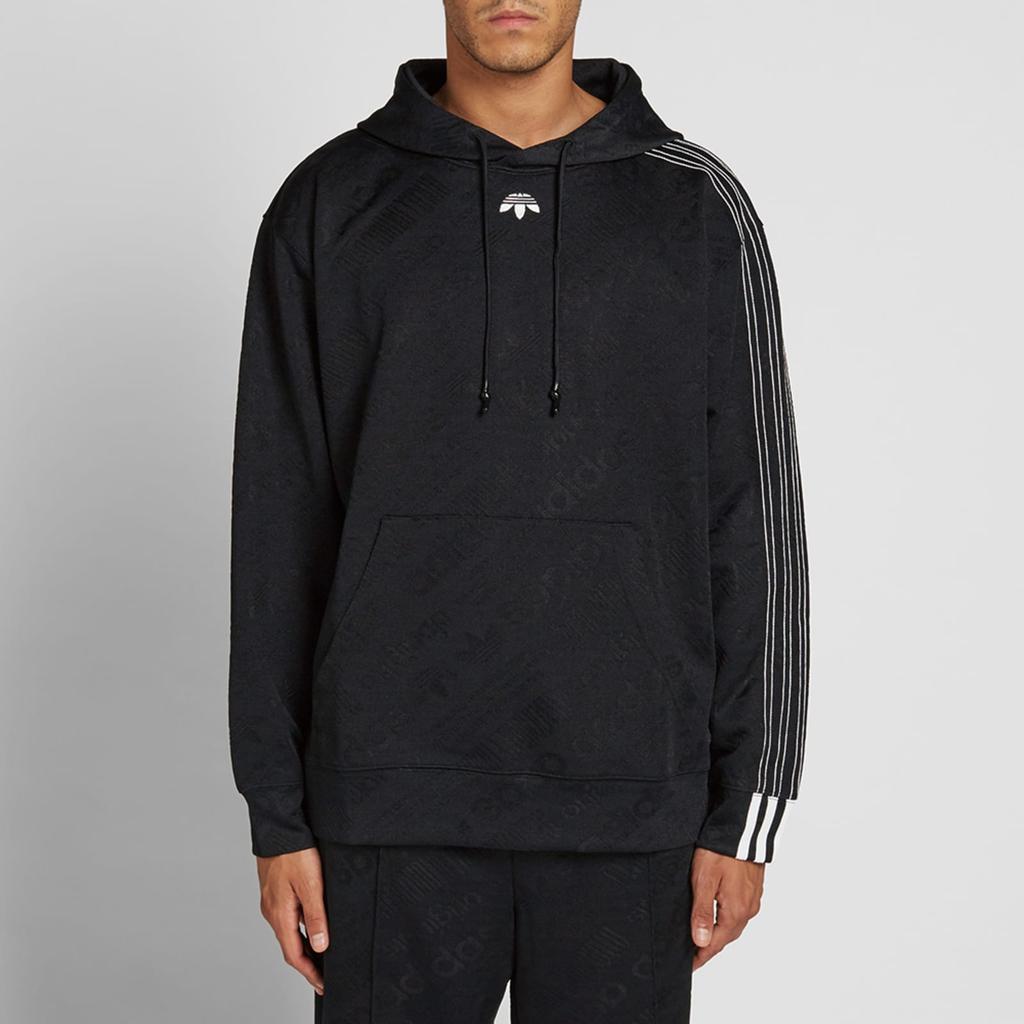 Adidas Originals Trefoil Side Stripe Logo Embroidered Hoodie Men Hoodies Black CV5267