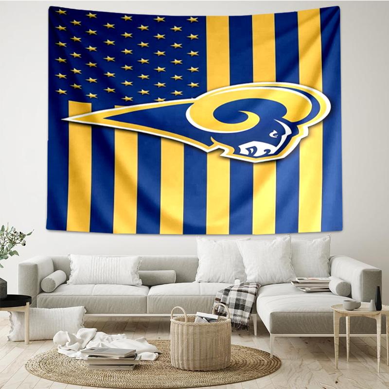 1PC Rams Football Team Spirit Printed Tapestry Room Decoration Wall Hanging for Living Room Bedroom, dormitory, Birthday and Christmas gifts
