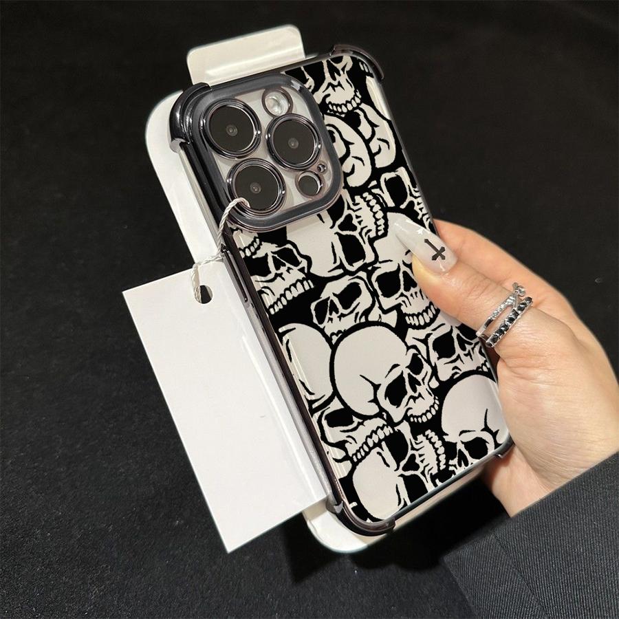 Готический чехол-череп для Apple iPhone 17 Pro Max 12 Plus Air 13 16 17 15 11 14 XS XR Чехол для телефона Funda