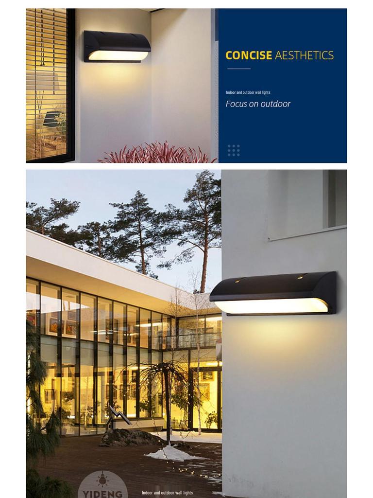 Modern Minimalist Waterproof Outdoor Wall Light with Radar Motion Sensor for Balcony and Doorway