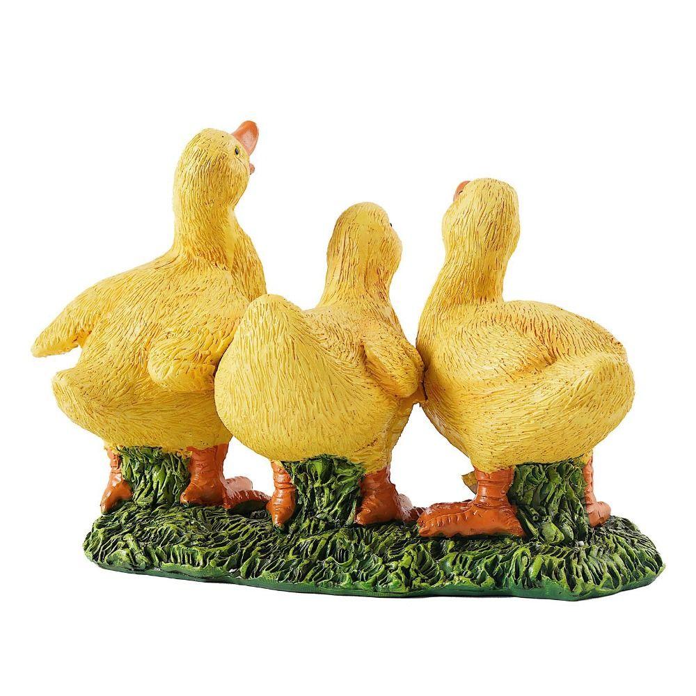 Cartoon Ducks Sculpture Decorative Animal Miniatures Figurine Three Ducks Statue Garden