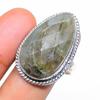 Лабрадорит Ручной работы Серебро 925 пробы Ювелирное кольцо Размер 10 k9u53
