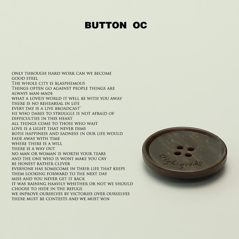 Пуговицы из смолы с четырьмя отверстиями, Пуговицы для одежды с буквами, Вязаный свитер, Декоративные пуговицы для костюма, Тренч, Пальтовые пуговицы