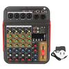 4 Channel Mixer 48V Multifunctional Compact Professional Sound Mixer for Stage Home 100‑240V US