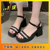 Internet Celebrities Popular High Heel Thick Heel with Sandals Women 2025 New Summer Sweet Women Not Tired Feet Women's Shoes