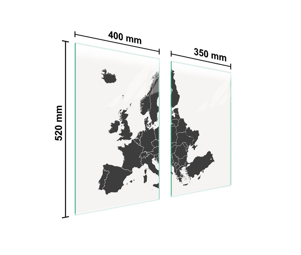 SZKLANA PŁYTA OCHRONNA NA KUCHENKĘ 75x52 MAPA