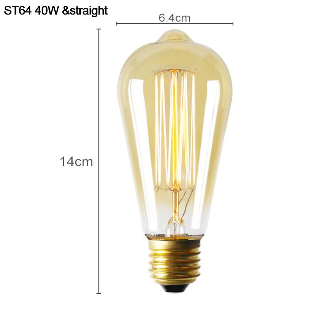 E27 патрон Шаровой светильник Антикварная лампа накаливания Декоративная лампа Эдисона Винтажная ретро-лампочка Стеклянная нить накаливания