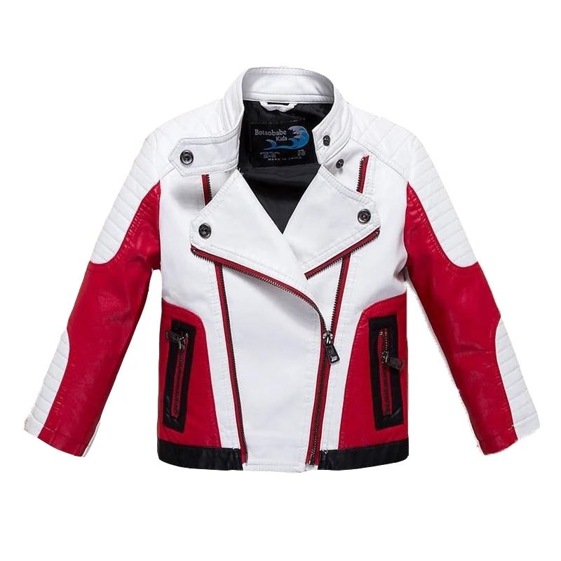 Красивый крутой дизайн, искусственная кожаная куртка для мальчиков, осенне-весенняя детская теплая куртка-бомбер, зимняя одежда для малышей 2-12 лет